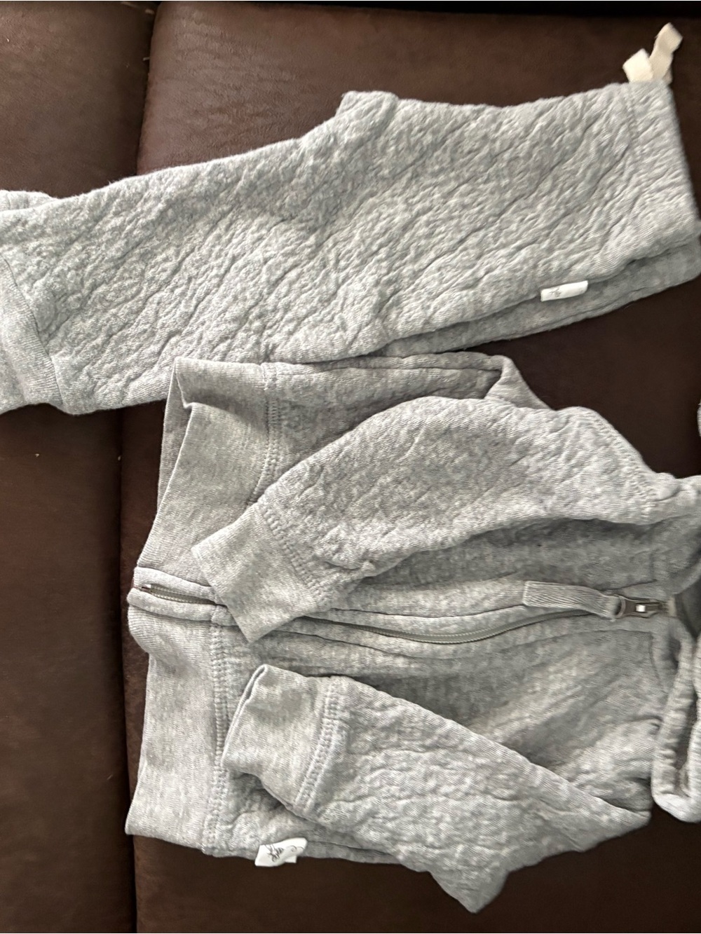 Burt’s Bees Grey Quilted Kids Zip Hoodie & Joggers Set